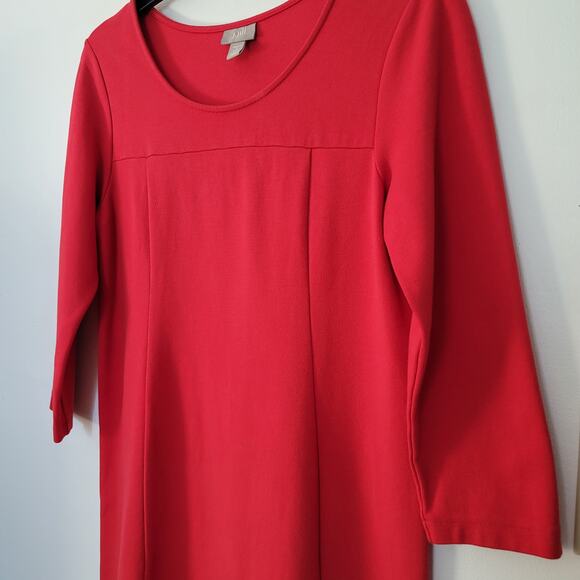J. Jill Ponte Red Seamed Sheath 3/4 Sleeve Mini Dress Size‎ Small - Picture 4 of 7
